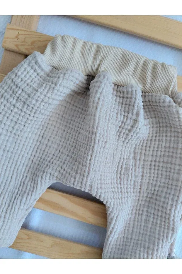 Детские штаны для девочек хлопковые Zsz Tasarım, Beige — фото 2