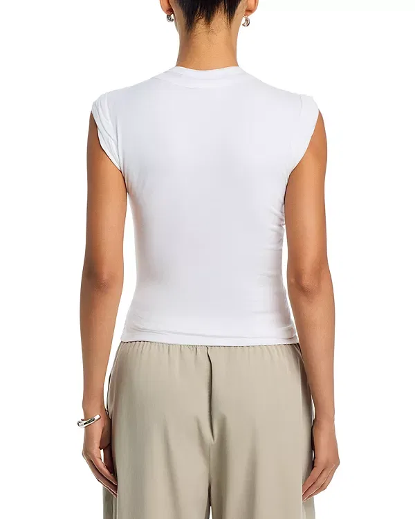 Женский топ с принтом Twisted Layered Bust Tee Alexander Wang, белый — фото 3