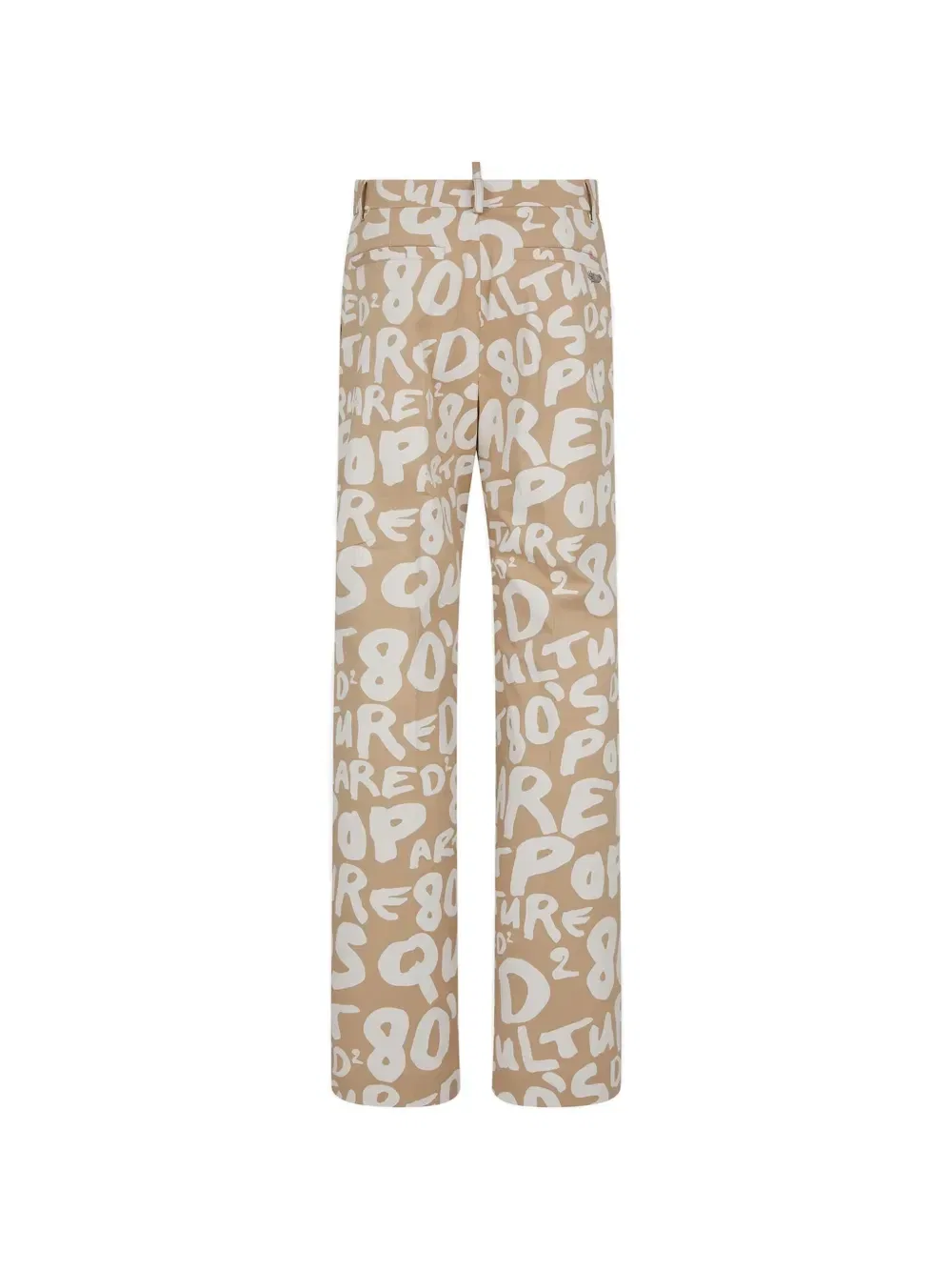 Прямые брюки D2 Pop 80's Roadie с логопринтом Dsquared2, бежевый — фото 2