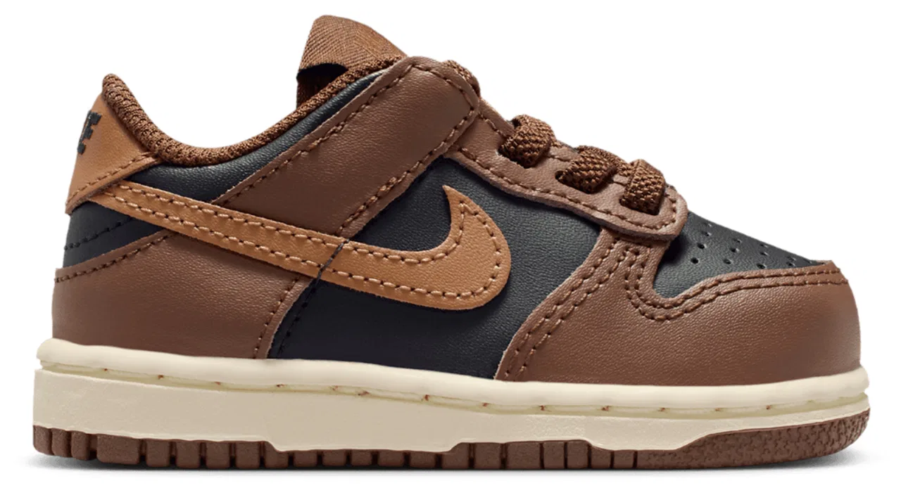 Кроссовки для девочек Dunk Low Nike, коричневый/черный