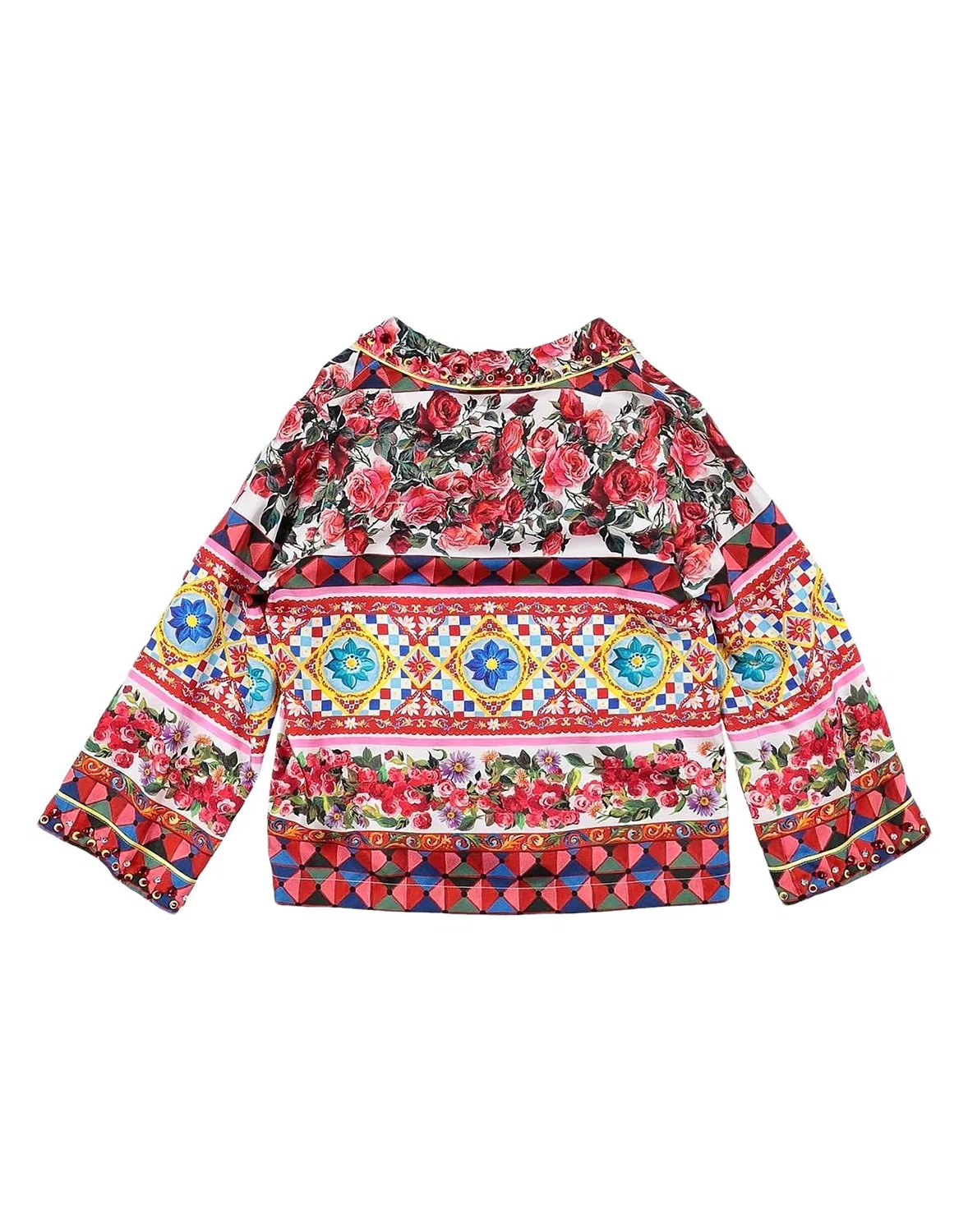 Шелковая рубашка с принтом Dolce&Gabbana, красный — фото 2