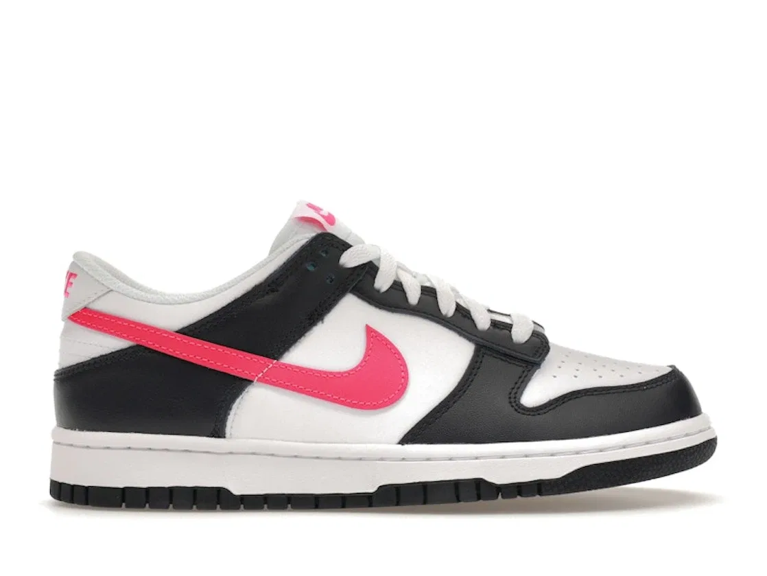 Детские кроссовки для мальчиков и девочек с цветовой блокировкой Nike Dunk Low Nike, Dark Obsidian/Fierce Pink/White