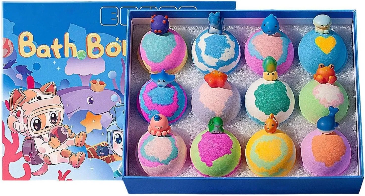 Бомбочки для ванны с игрушкой внутри, 12 шт, цветочный аромат Générique