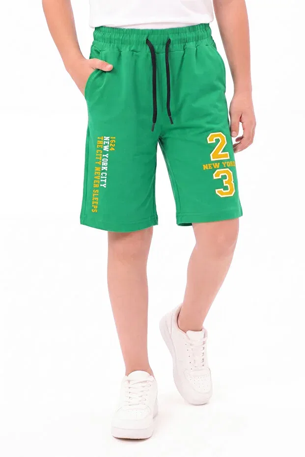 Детские шорты для мальчиков с принтом New York Print Ya Ko Kids, Green