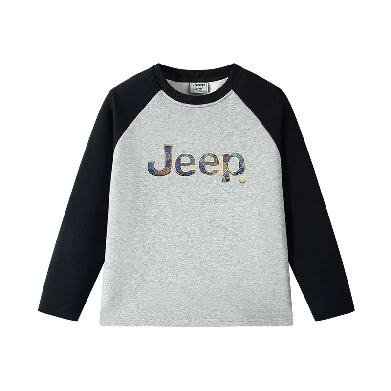 Детская футболка с круглым вырезом, утепленная, Jeep, Gray Heavyweight Fleece-Lined Thermal