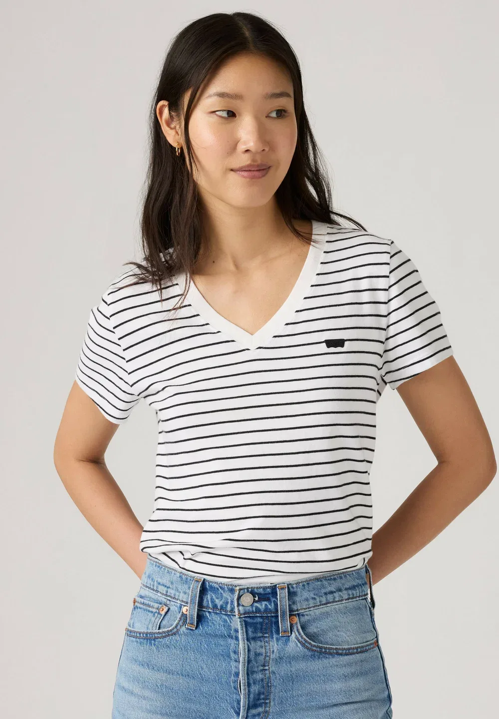 Любимое пальто-бушлат с V-образным вырезом и принтом Levi'S, Golf Course Stripe B - Whites - — фото 4