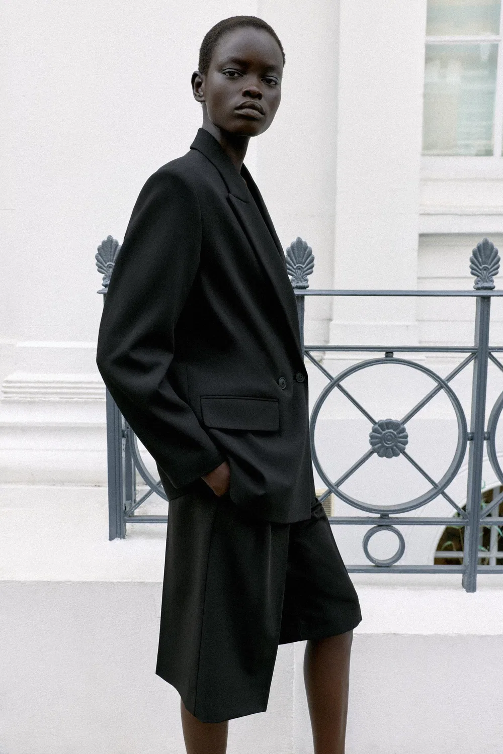 Блейзер оверсайз с двубортной застежкой ZARA, Black — фото 3