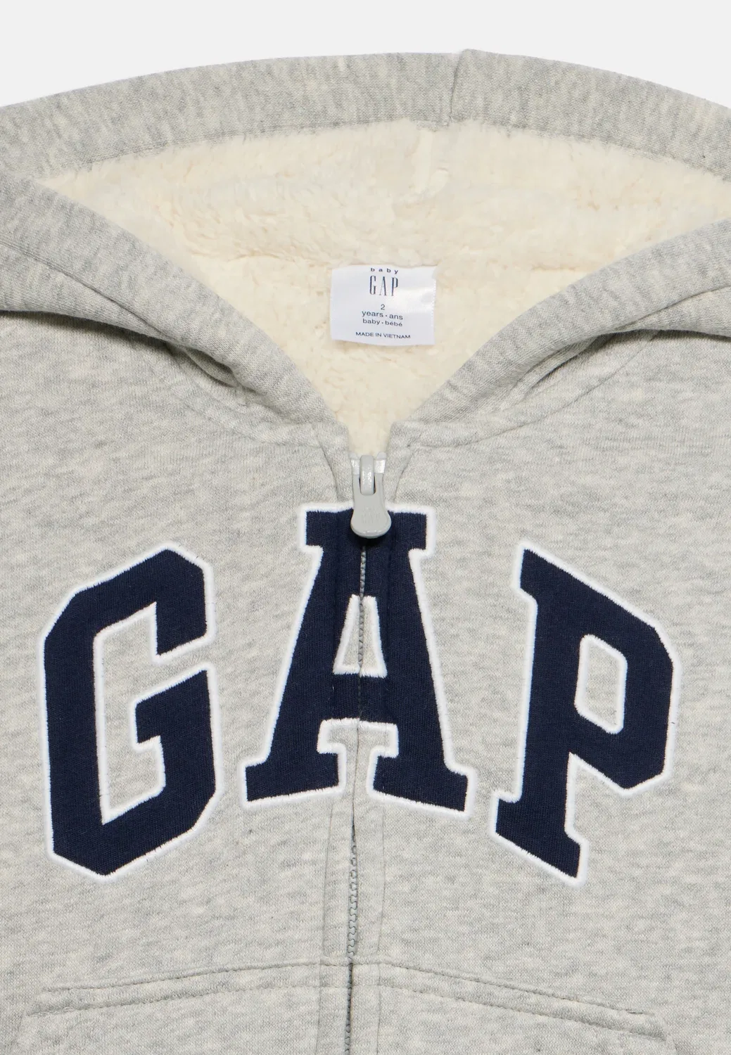 Уютная толстовка на молнии с логотипом Gap, Light Garay — фото 4