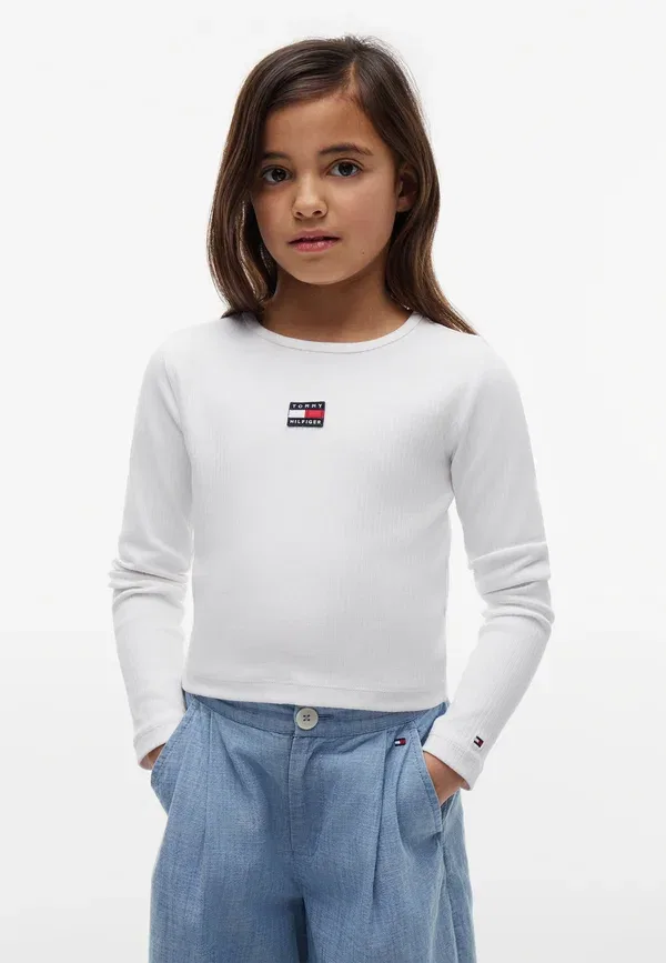 Футболка с длинным рукавом хлопковая Heritage flag Tommy Hilfiger white, белый