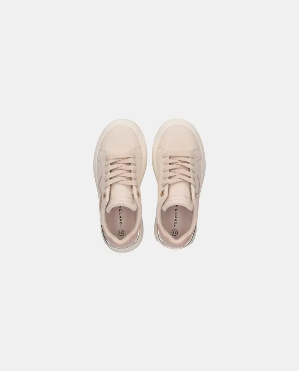 Детские кеды для девочек с принтом Tommy Hilfiger, Beige — фото 4