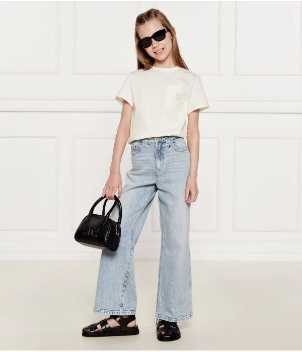 Детская футболка с принтом O-Neck T-Shirt Oversize Fit Pinko Up, Écru — фото 2