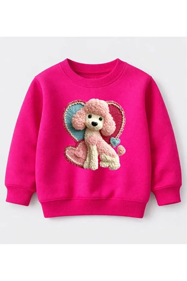 Детская толстовка для мальчиков с принтом Pink Poodle Printed Efendioğlu Design, Pink — фото 2