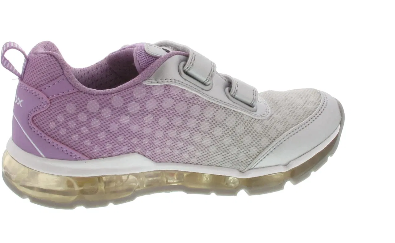 Детские кроссовки для девочек с подсветкой Android Girl B Geox, Silver Silver Lt Lilac — фото 3