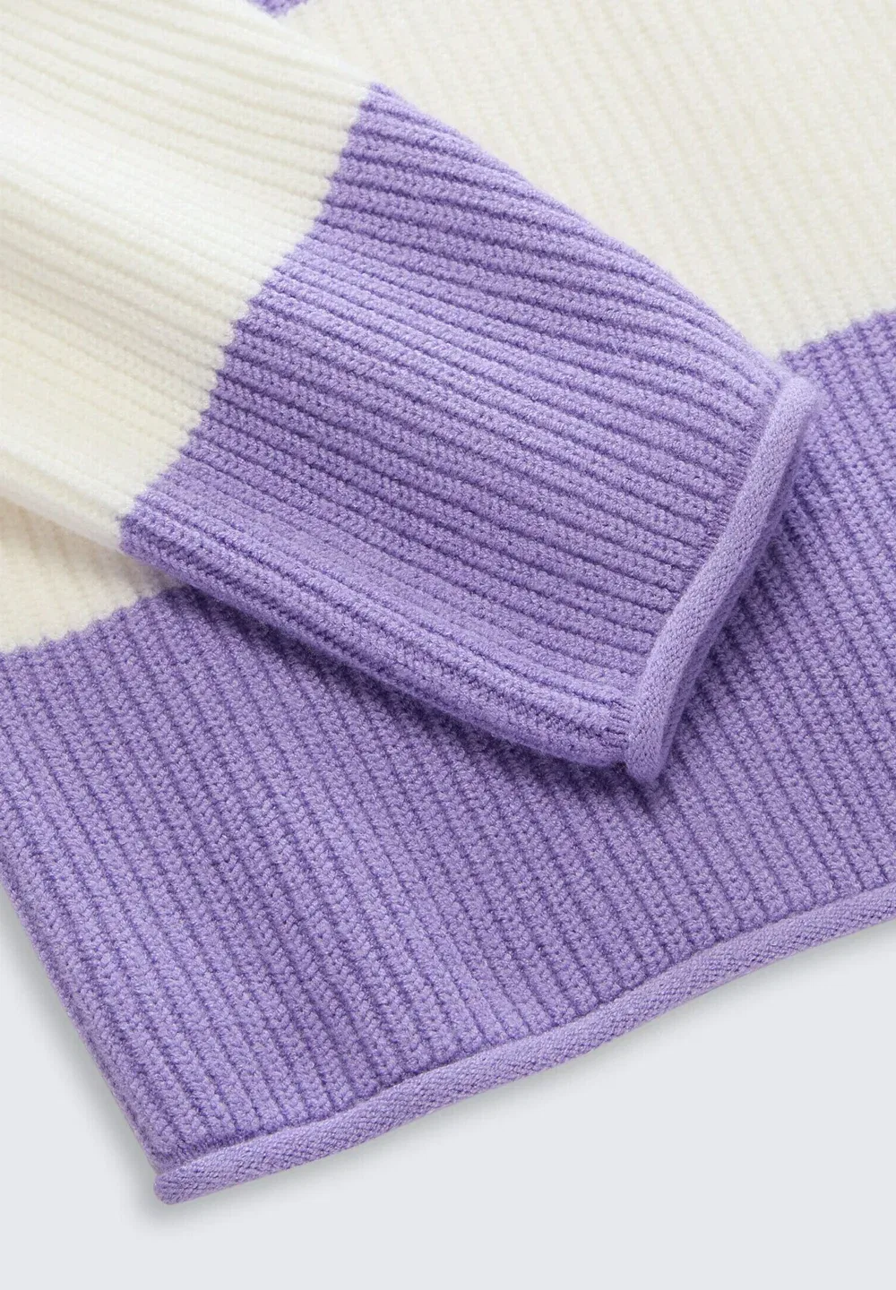 Укороченный пуловер и стрикджекен стрикпуловер с джемпером Tom Tailor, Purple White Block Stripe — фото 3