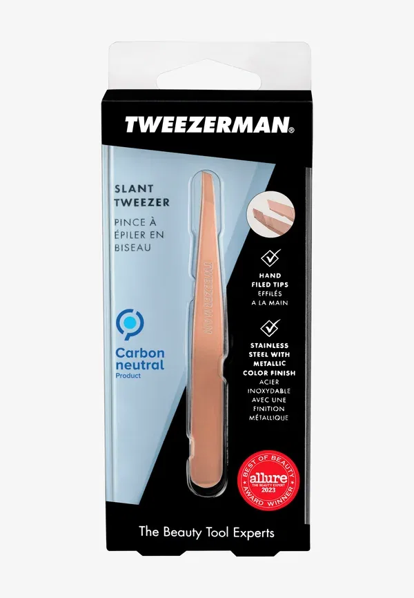Пинцет с наклонным кончиком Slant tweezer Tweezerman, rose gold — фото 2