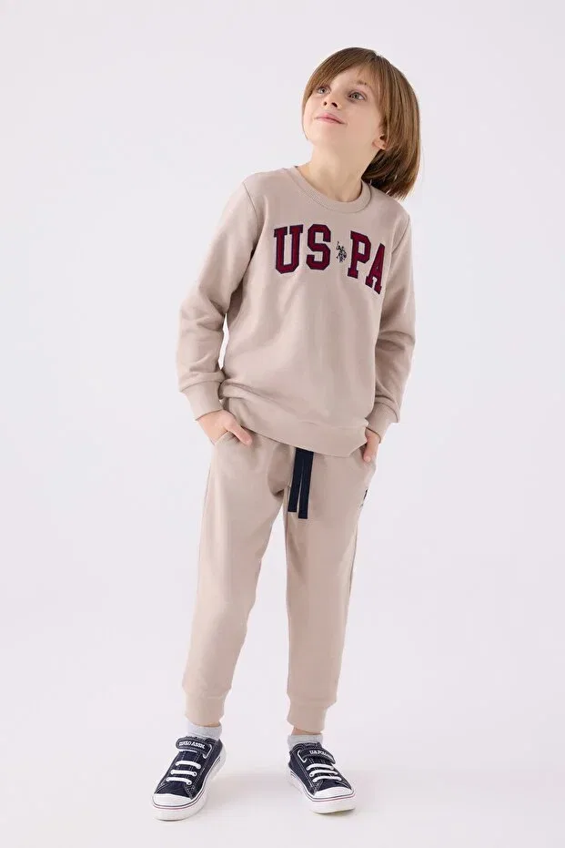 Детская пижама для мальчиков с длинным рукавом U.S. Polo Assn., Sand Beige