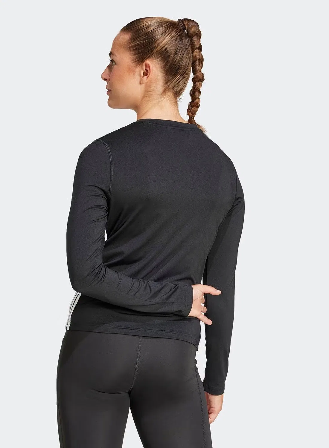 Футболка с длинным рукавом Workout Essentials 3-Stripes Adidas, черный — фото 2