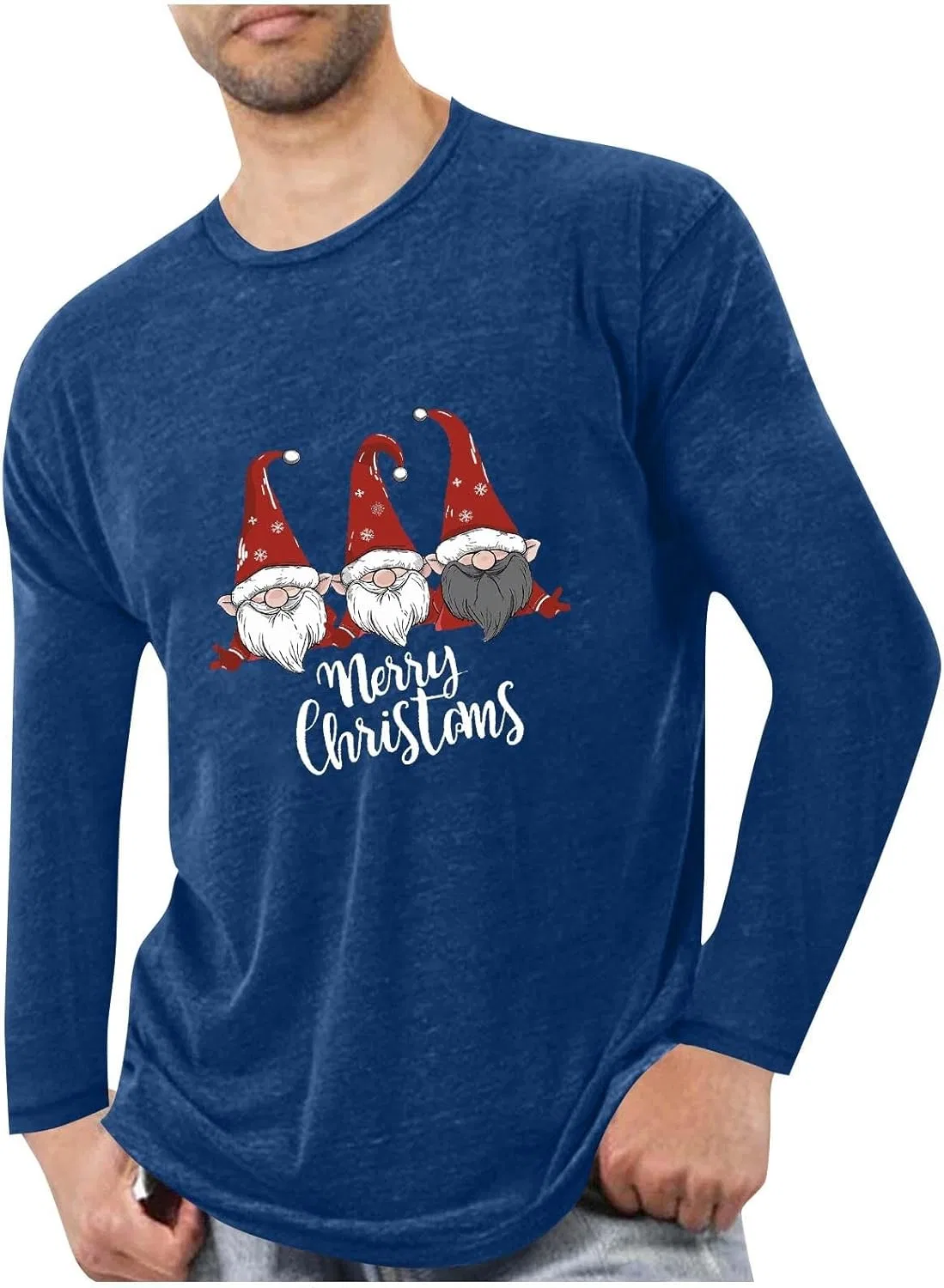 Мужская футболка с рождественским принтом Merry Christmas Lounge Shirts, Dark Blue