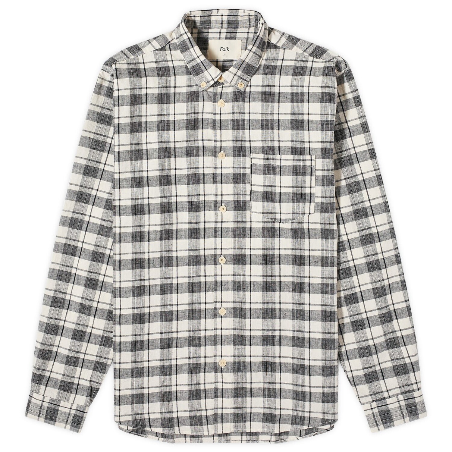 

Рубашка Folk Relaxed Fit Check, черный