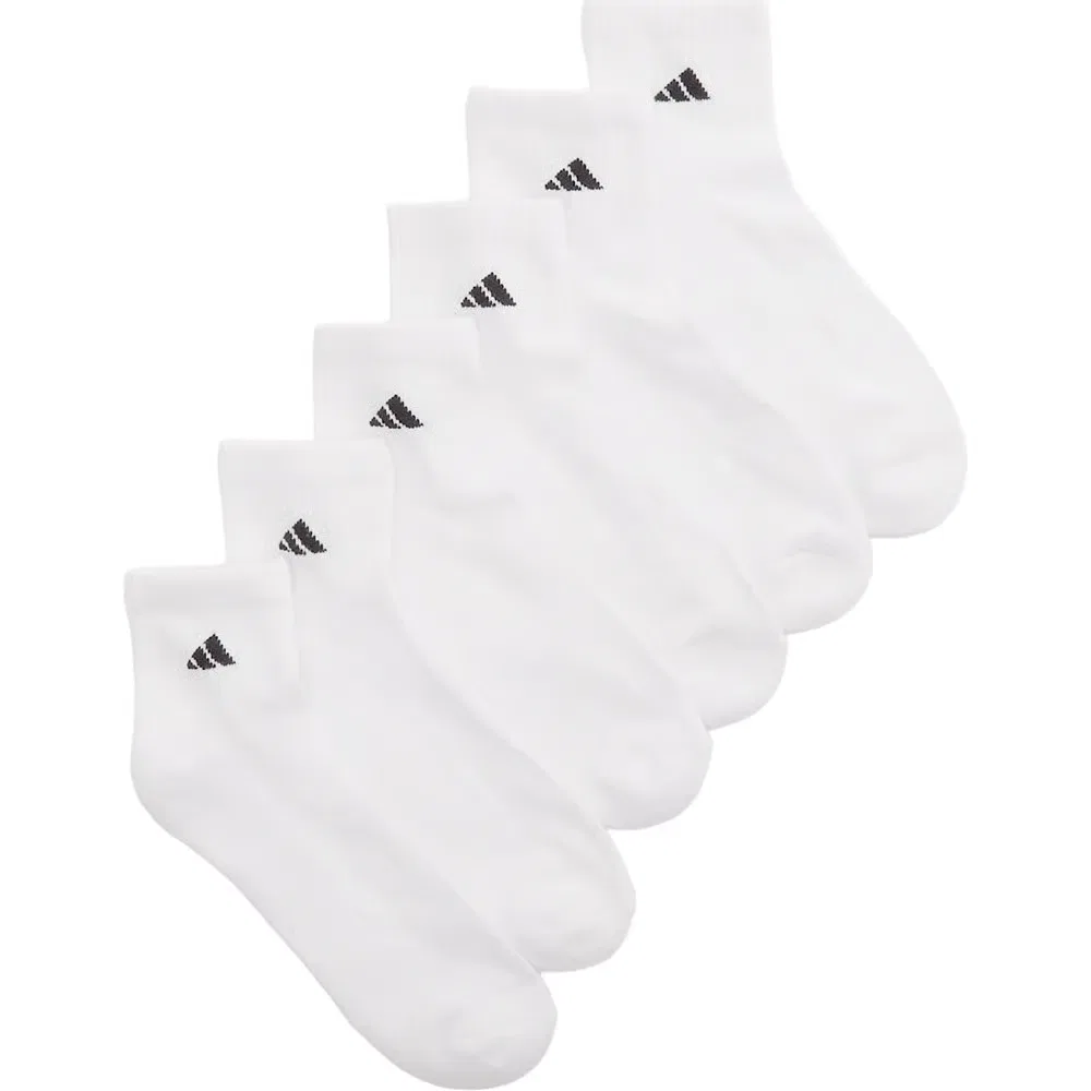 Мужские классические амортизирующие носки до щиколотки комплект из 6 пар Adidas, White/Black