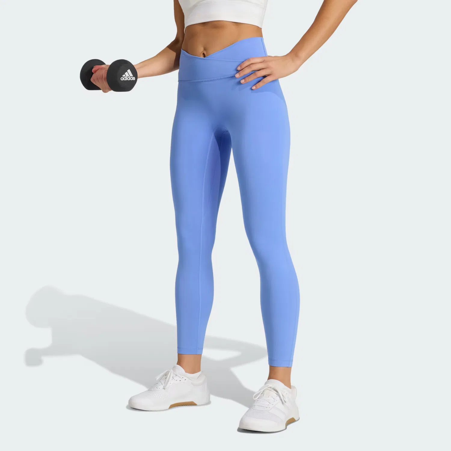 Спортивные легинсы Adidas Performance Skinny Workout Pants Studio All Me в синем цвете — фото 2