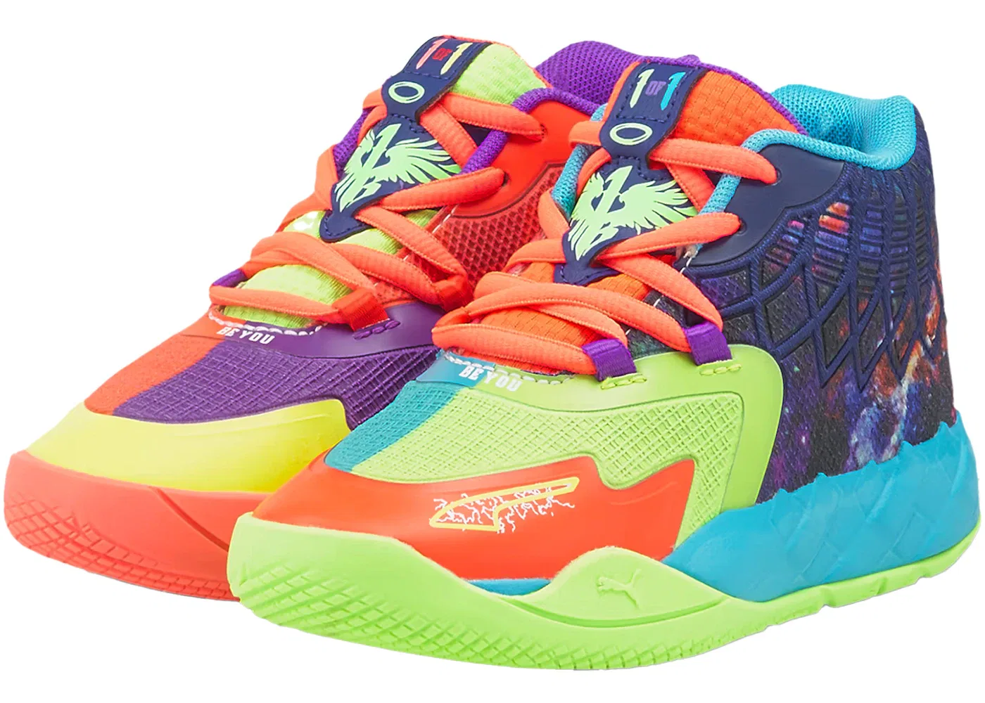 Детские кроссовки для мальчиков с подошвой Puma LaMelo Ball MB.01 Be You Puma, Green Gecko/Red Blast