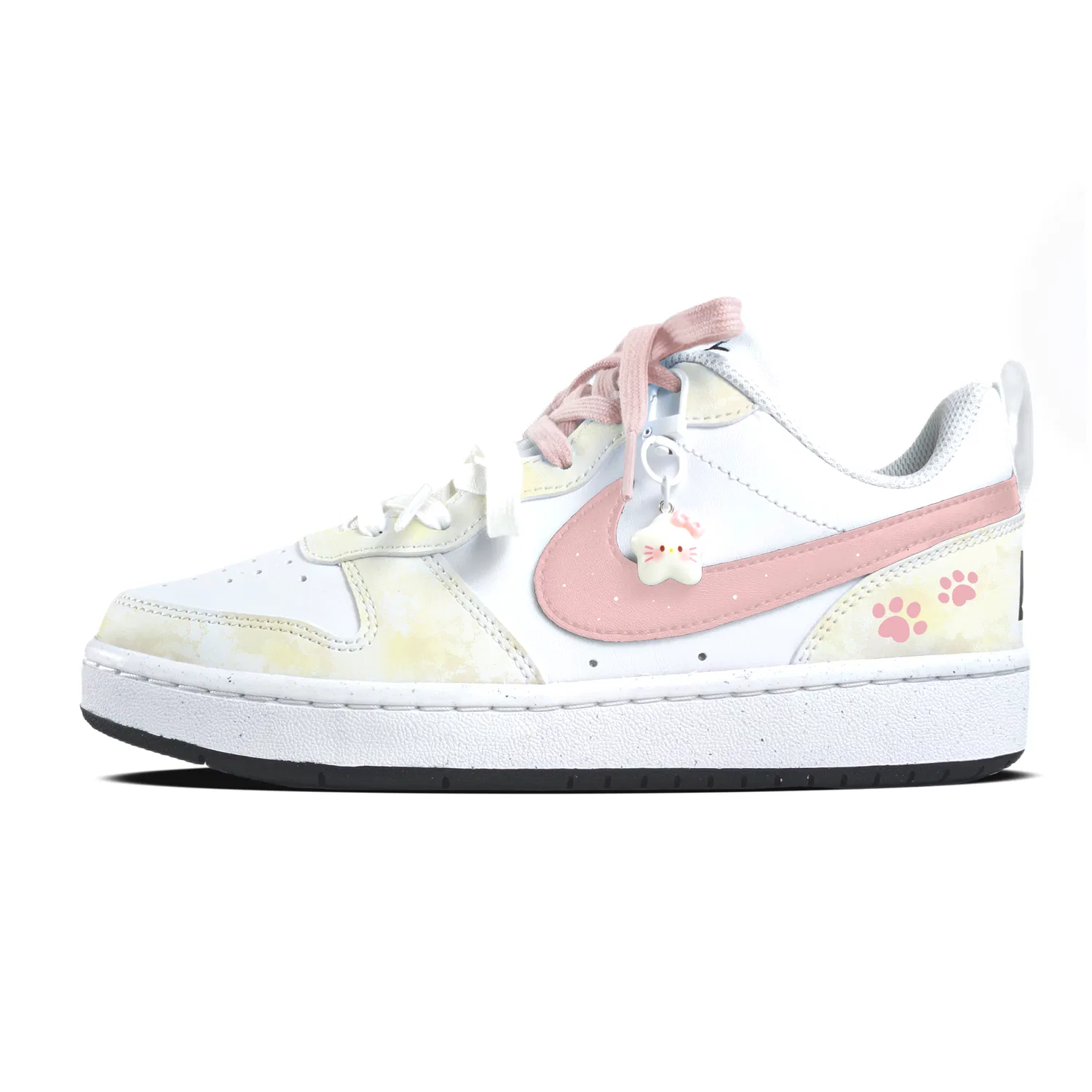 Детские кеды для скейтбординга с принтом Court Borough Light Yellow (Pink) Nike