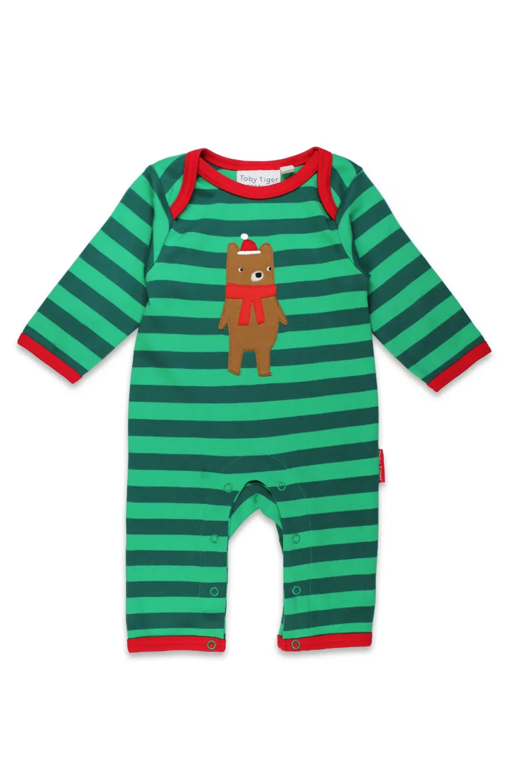 Детский комбинезон для сна с аппликацией Christmas Bear, Toby Tiger, Green