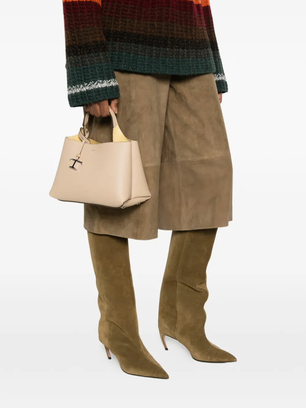 Мини-сумка-тоут с подвеской в виде буквы T Tod'S, нейтральный — фото 2