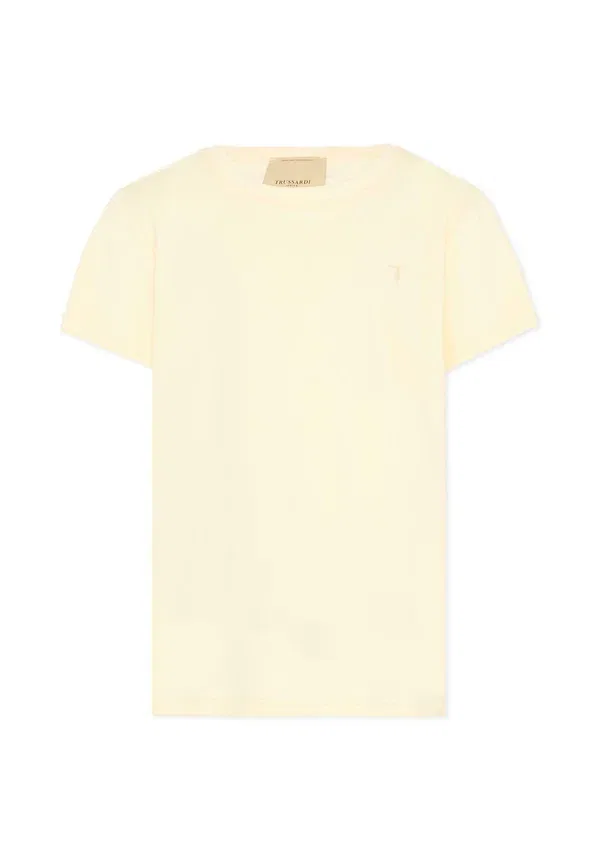 Футболка хлопковая Basic T-shirt Tru Trussardi Junior, beige, бежевый