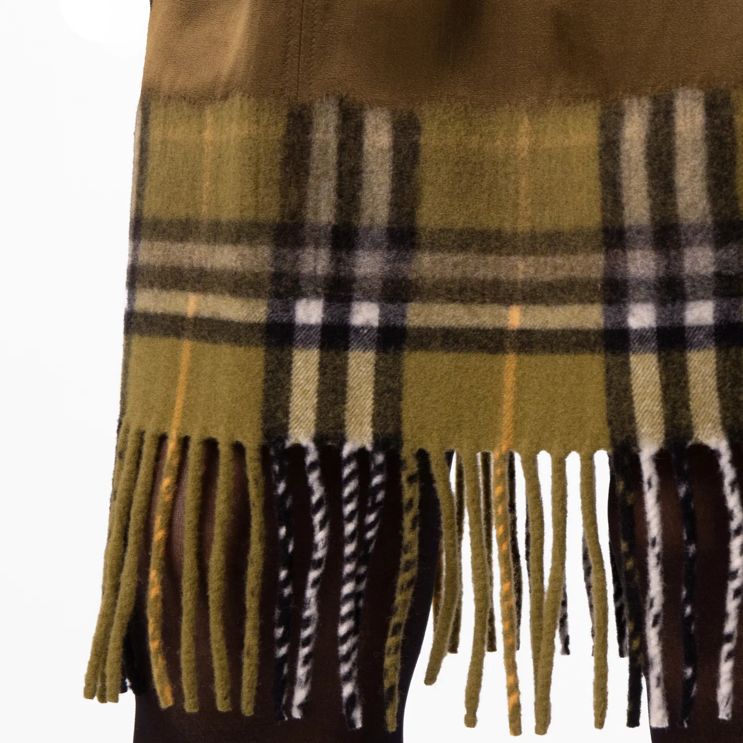 Юбка из сатина с принтом Satin and Check Scarf Skirt Burberry, Camp — фото 2