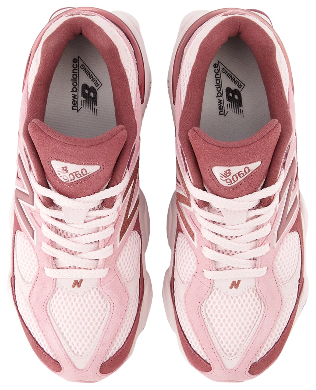 Кроссовки для девочек 9060 New Balance, цвет Pink Granite/Washed Burgundy — фото 4