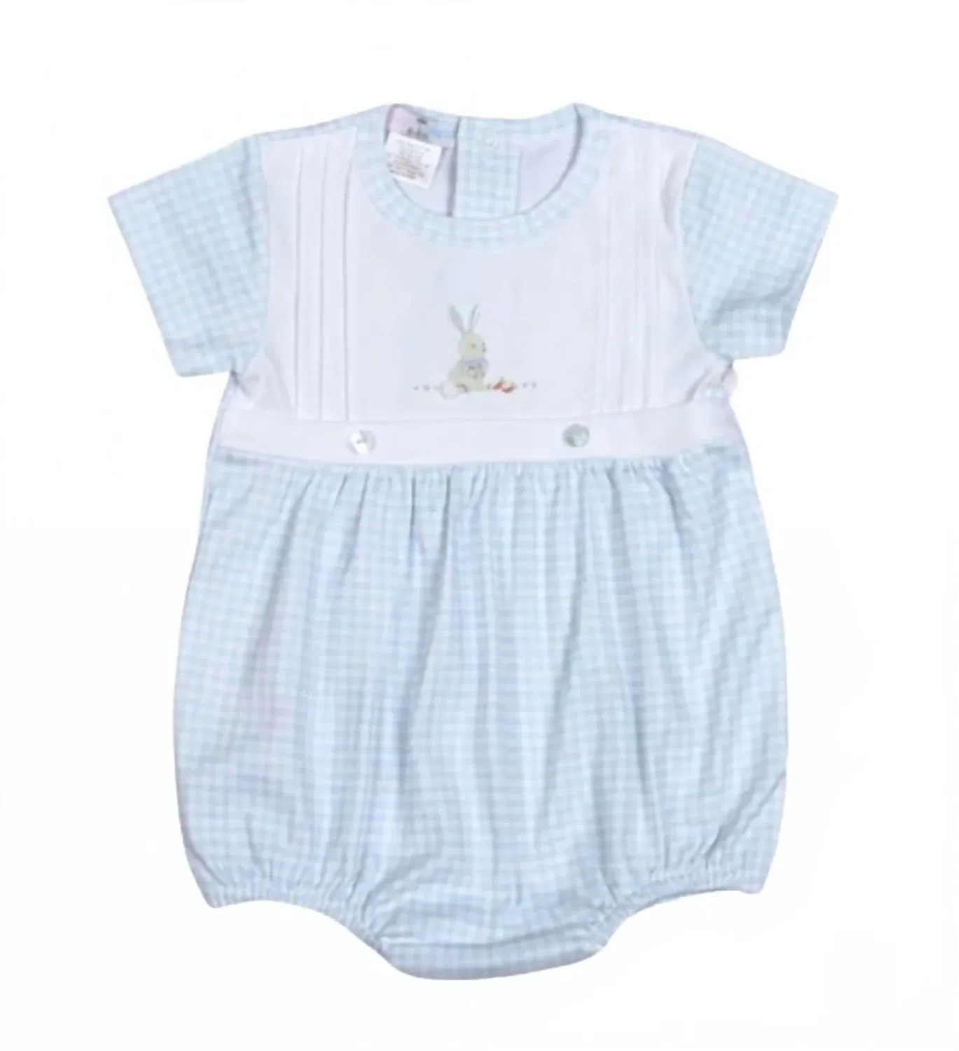 Детский боди-комбинезон с принтом синий Gingham BABY LOREN, синий