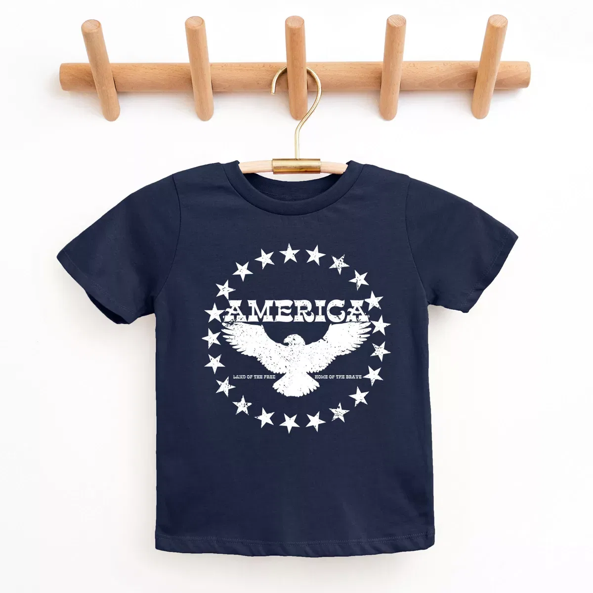 Детская футболка с принтом America Circle Stars The Juniper Shop, Navy