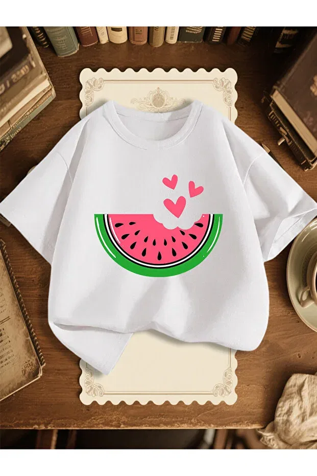 Детская футболка с принтом Watermelon Cc Collection, White