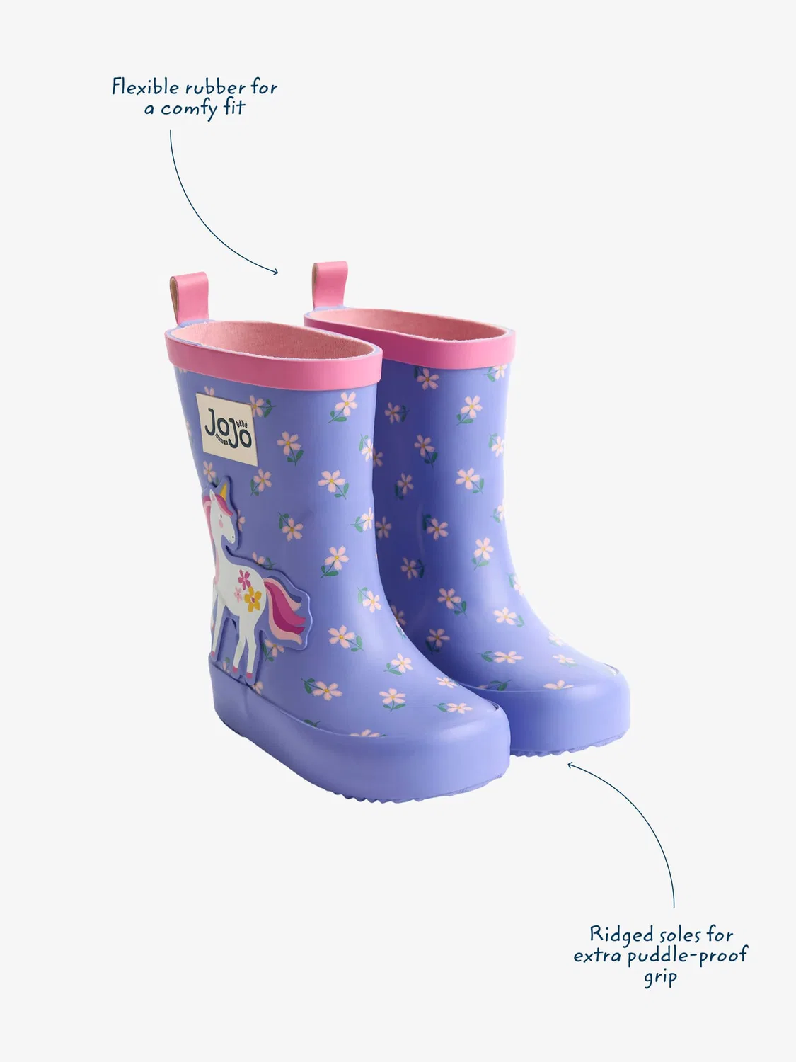 Резиновые сапоги Unicorn Wellies Jojo Maman Bébé, фиолетовый — фото 3
