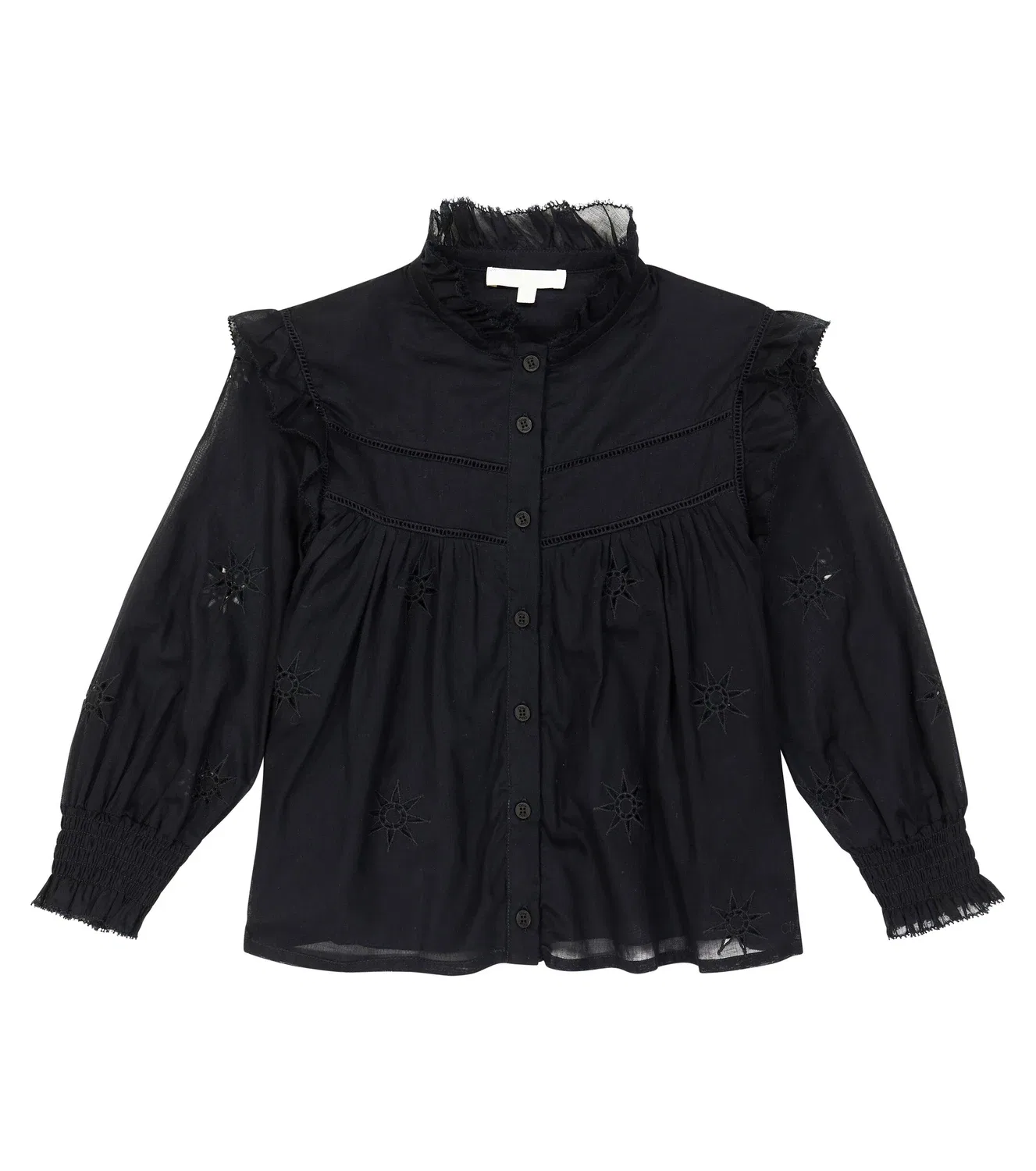 Рубашка хлопковая Chloé Kids, черный