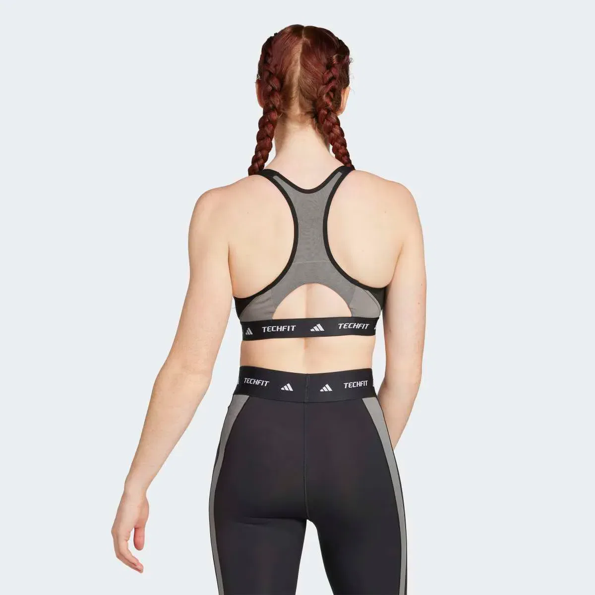 Женский топ Techfit Medium Support Colorblock adidas, Negro — фото 2