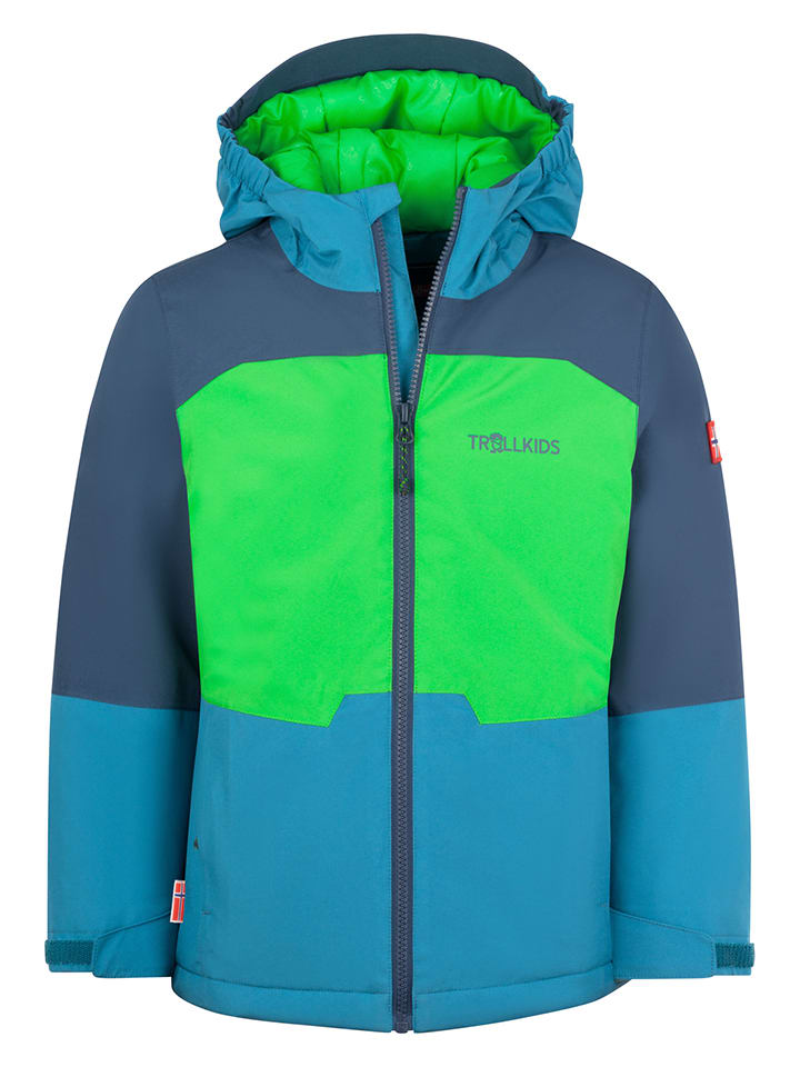 

Функциональная куртка Хардангер синего/зеленого цвета Trollkids
