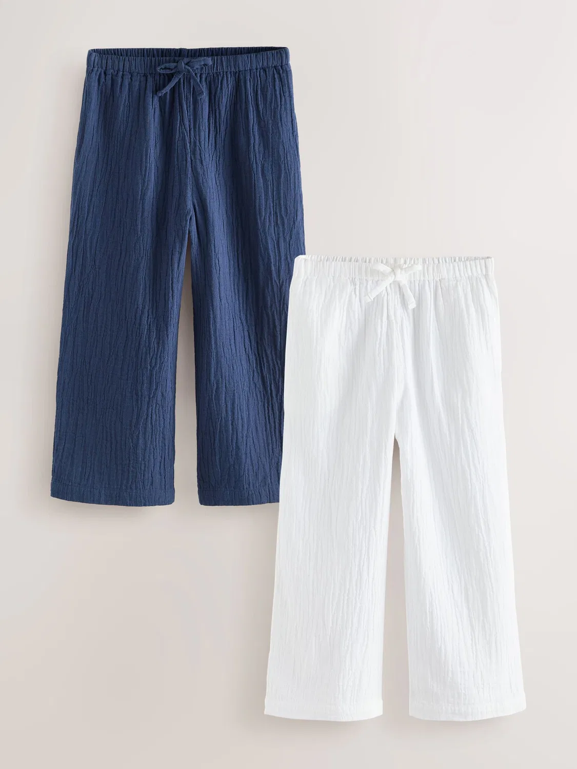 Брюки широкие 2шт Navy/White Next, синий/белый