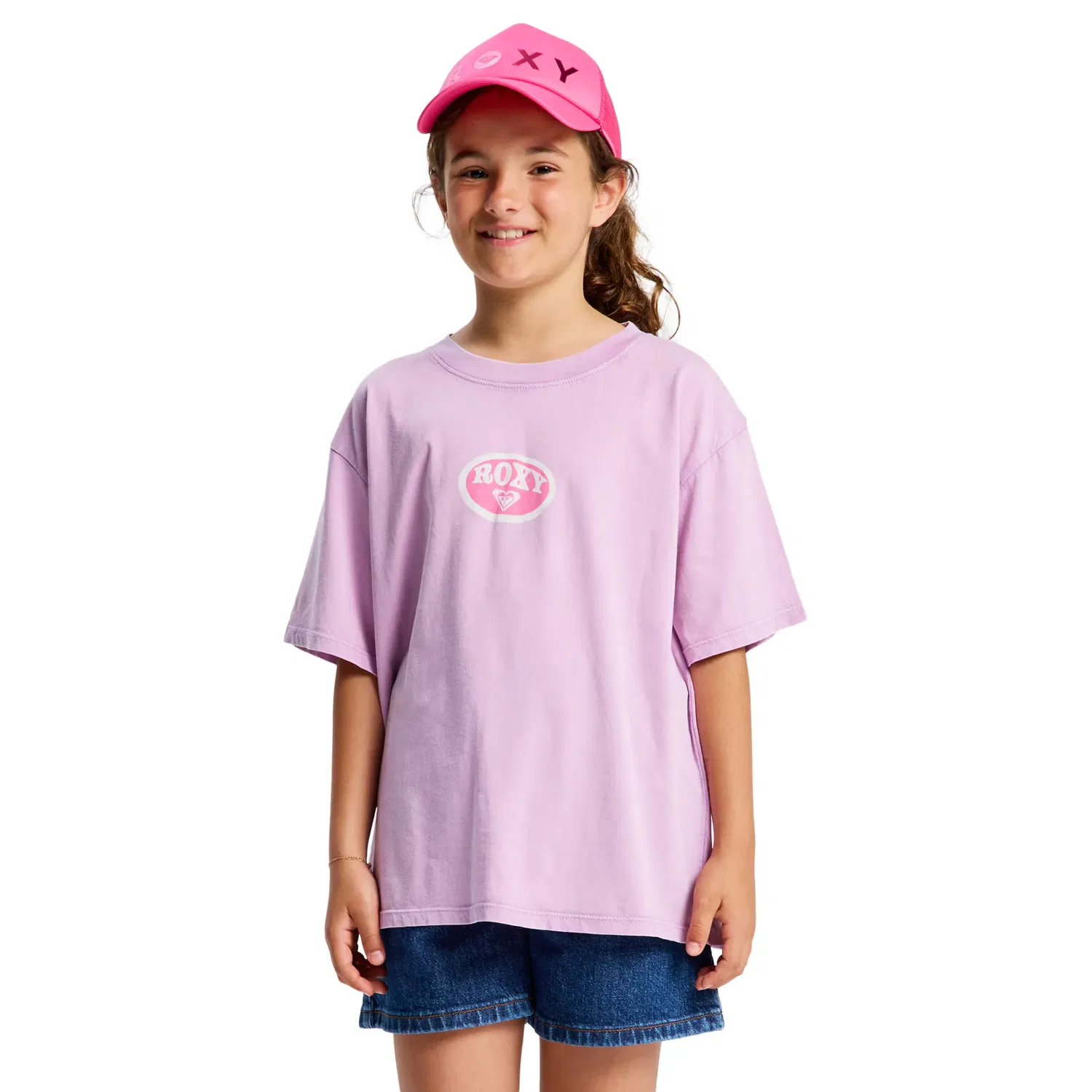 Детская футболка с принтом Eveoversize Washed Roxy, Morado