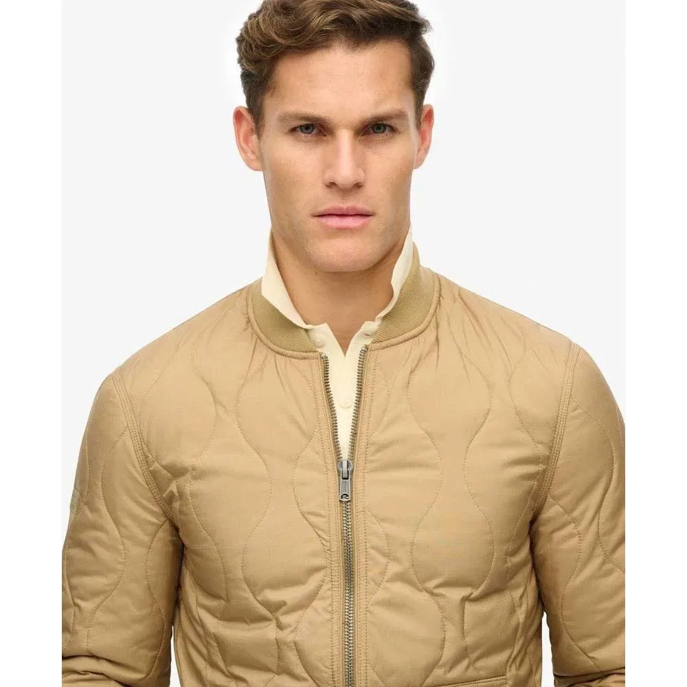 Мужская куртка-стеганый лайнер с рипстоп-материалом Surplus Quilted Liner Superdry, Beige — фото 3