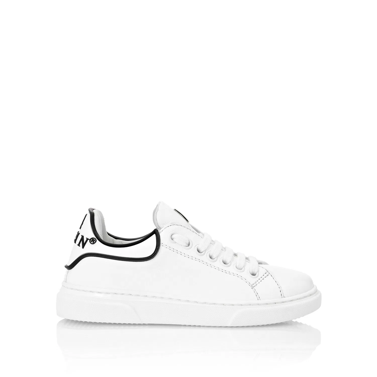 Детские кроссовки из кожи Philipp Plein, White — фото 3
