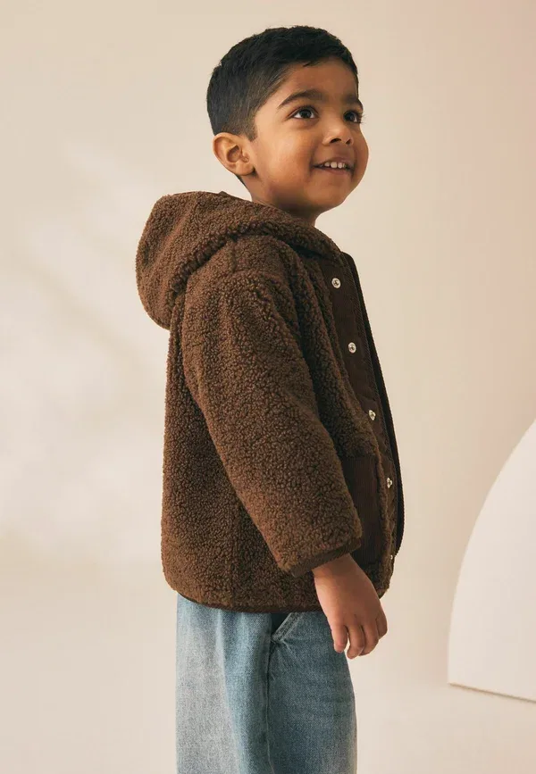 Куртка флисовая Fleece jacket Next, шоколадный коричневый — фото 3