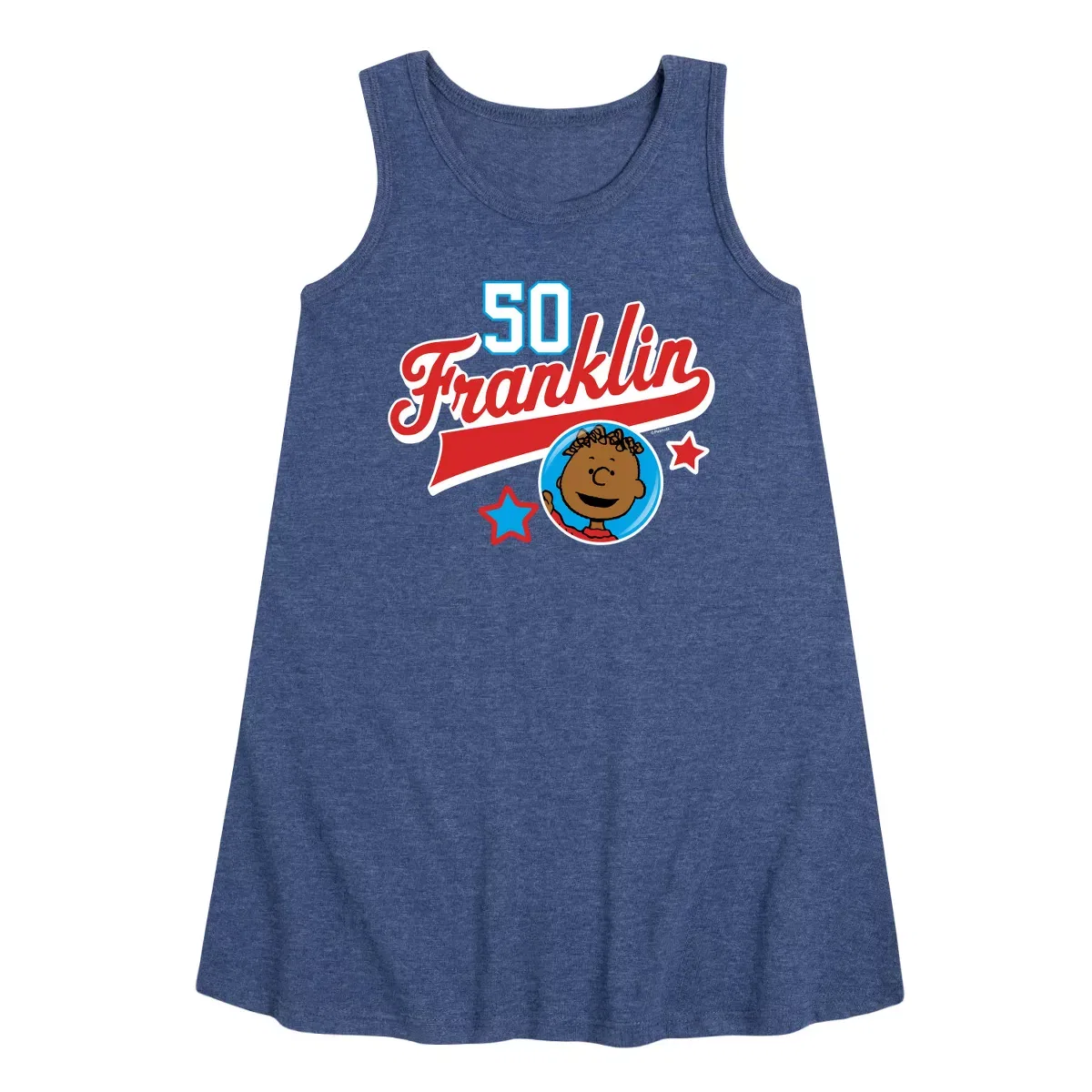 Детское платье-трапеция без рукавов Franklin Athletic 50 Peanuts, Heather Navy
