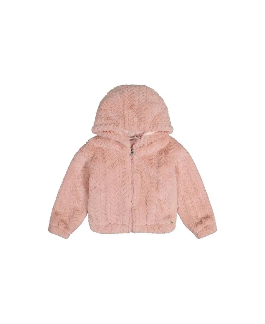 Кардиган с капюшоном из искусственного меха Deux par Deux, Pink