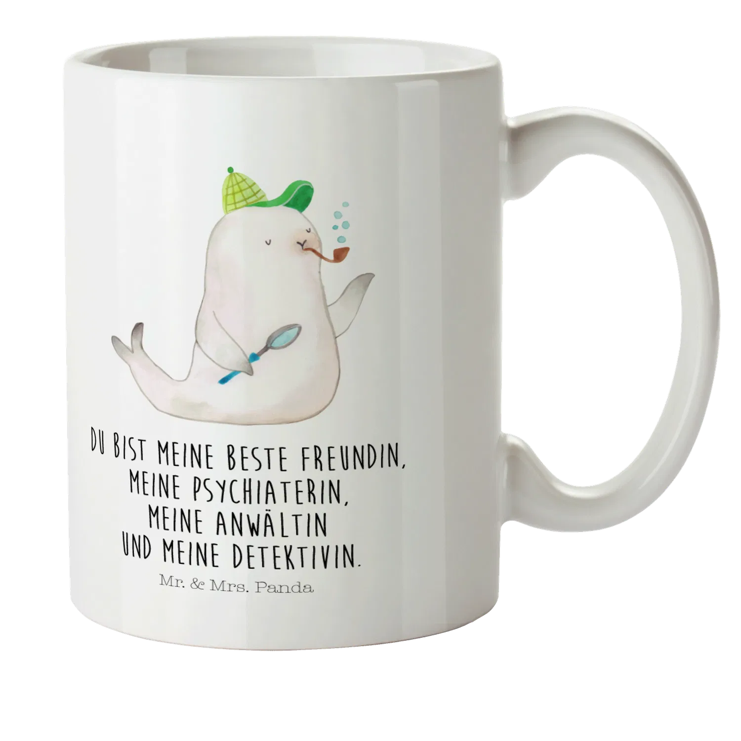 Детская кружка с надписью Robbe Sherlock Mr. & Mrs. Panda, белый