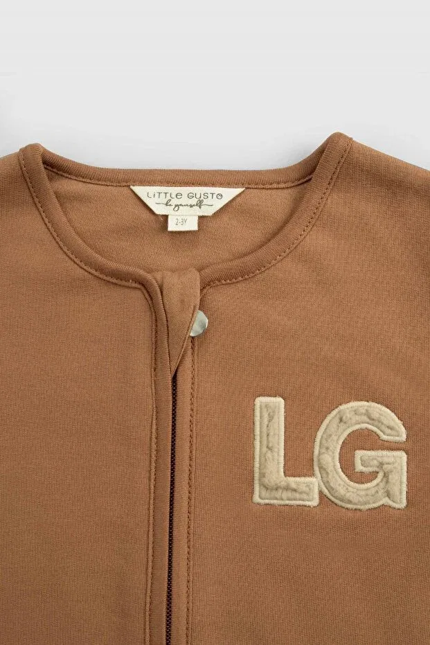 Детская куртка для девочек хлопковое Little Gusto, Brown — фото 4