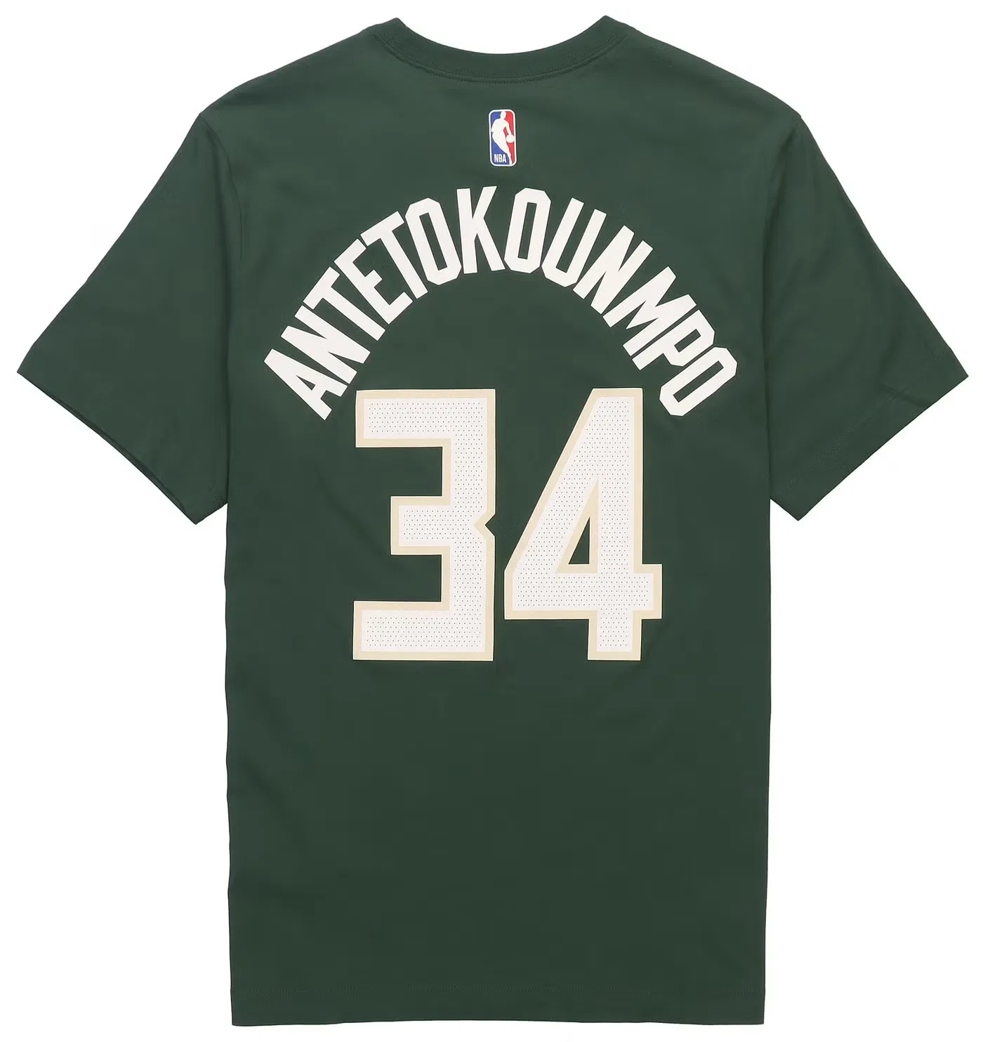 Футболка спортивная с коротким рукавом Milwaukee Bucks No.34 Nike, зеленый — фото 2