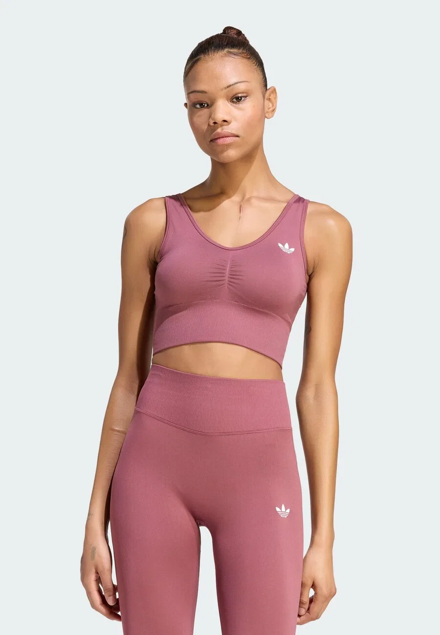 Спортивный бюстгальтер Bralette Essentials от ADIDAS ORIGINALS бордового цвета — фото 2